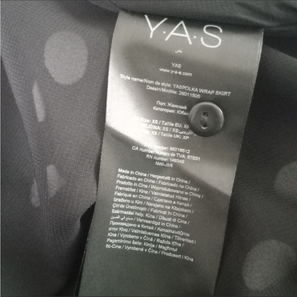 Y.A.S ASOS Polka dotted Wrap Midi Skirt Black and White Size XS - Picture 5 of 9